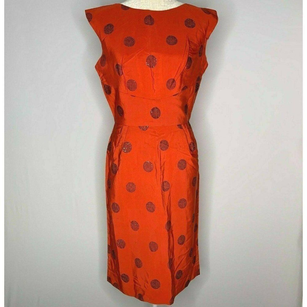 Vintage 40s Sty Val Sleeveless Shift Dress S Red